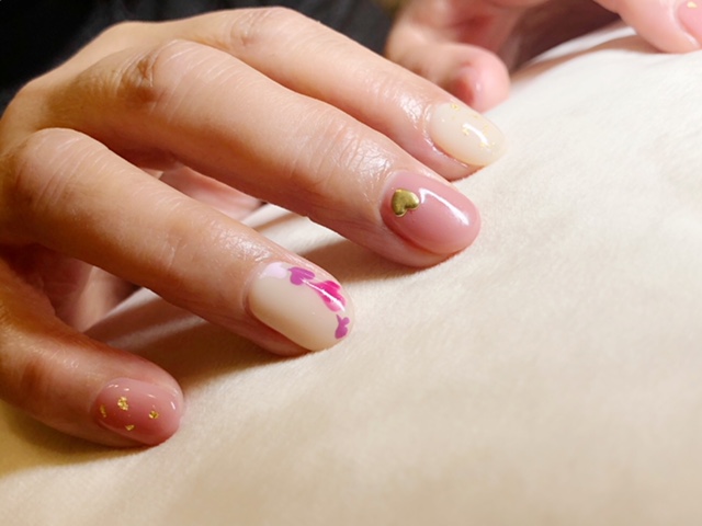 バレンタインネイルハート