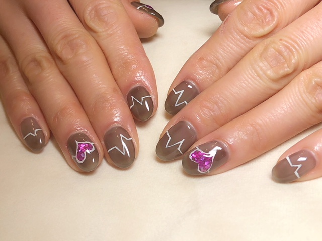 心音ネイル個性派ネイル