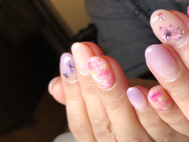 春ネイルフラワーアート