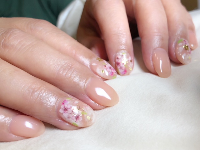 春ネイル桜ネイル
