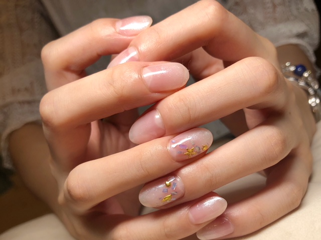 シェルとヒトデ夏ネイル