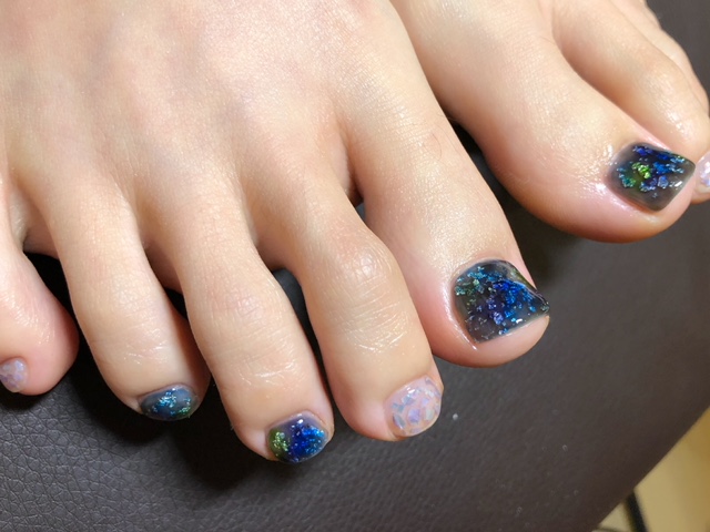 ニュアンスアートのフットネイル