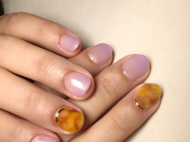 べっ甲ネイル×パープル
