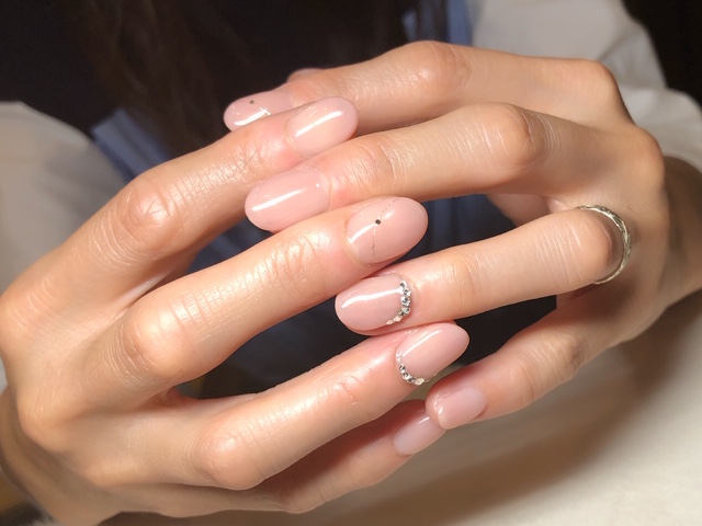 お仕事ネイル×ラメアート