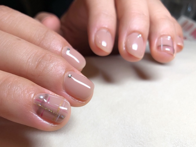 お仕事ネイル×チェックアート