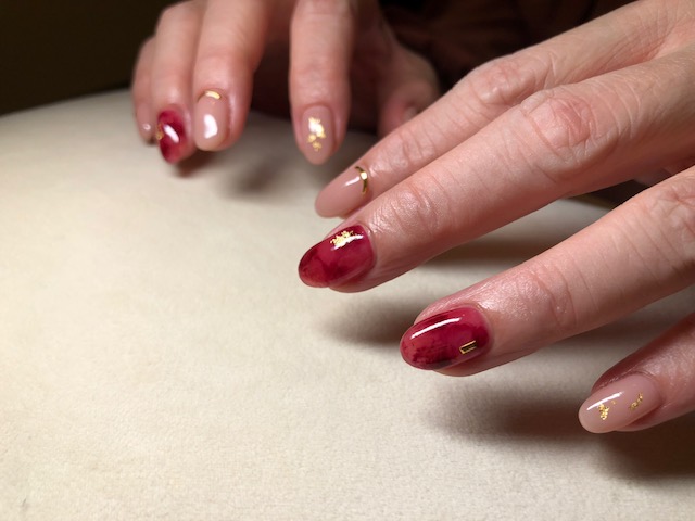 赤べっ甲ネイル