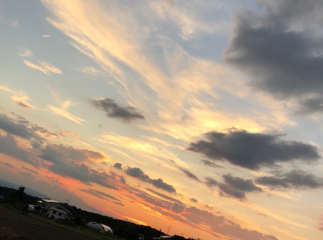 会津の空夏の夕焼け
