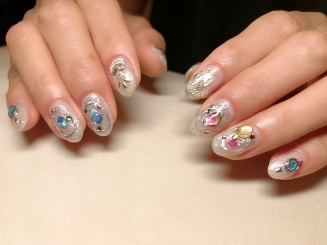 クリアベース個性派ネイル
